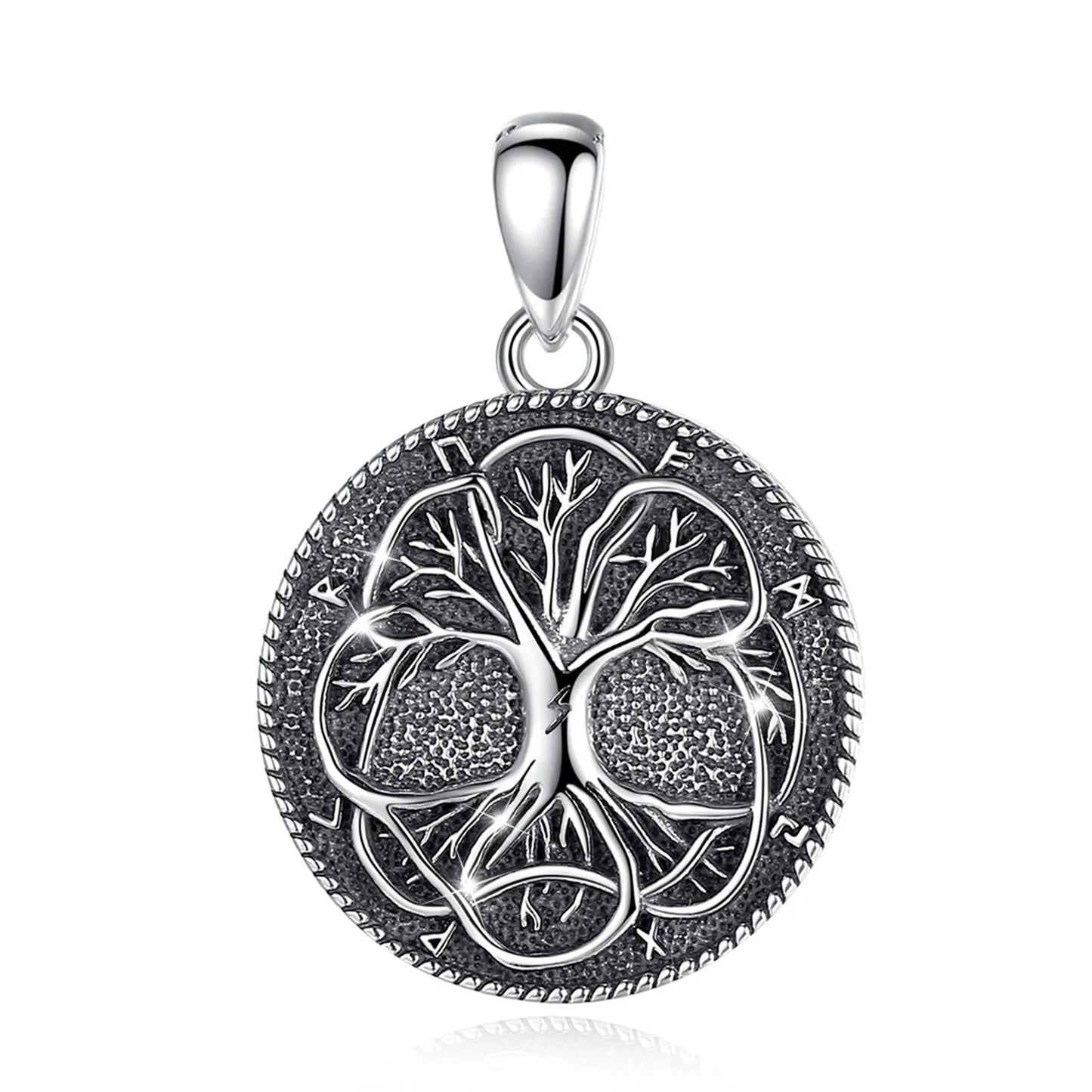 Video - Az Elder Futhark rúnákkal körülvett Yggdrasil (viking életfa) ezüst medál