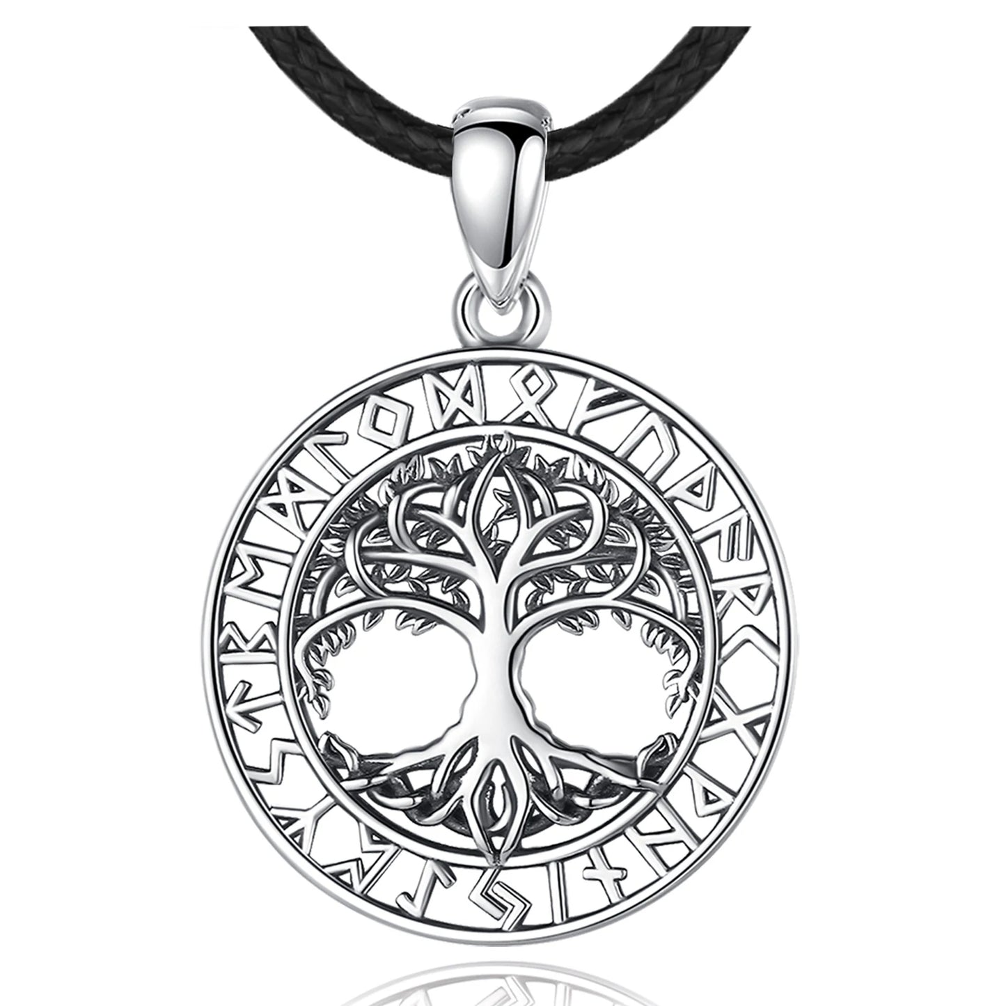Video - Az Elder Futhark rúnákkal körülvett Yggdrasil (viking életfa) ezüst medál