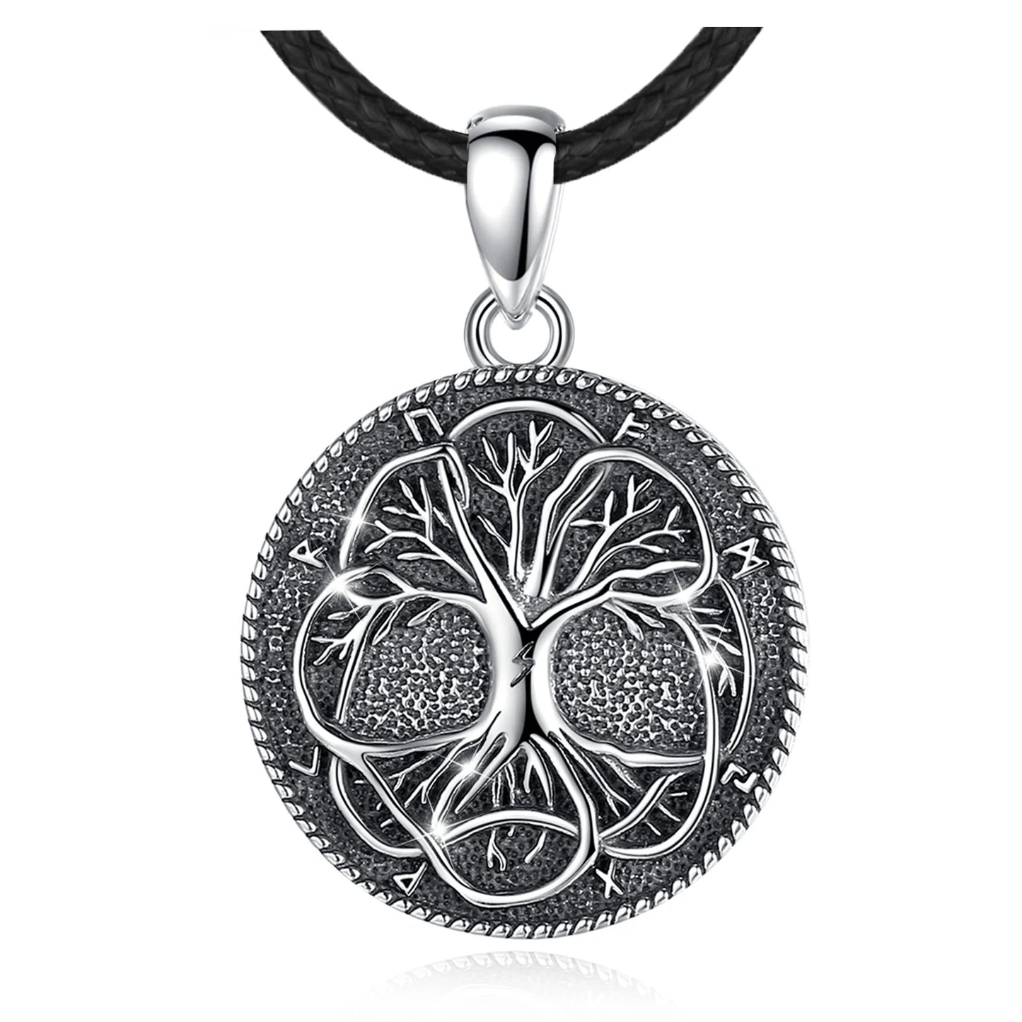 Video - Az Elder Futhark rúnákkal körülvett Yggdrasil (viking életfa) ezüst medál