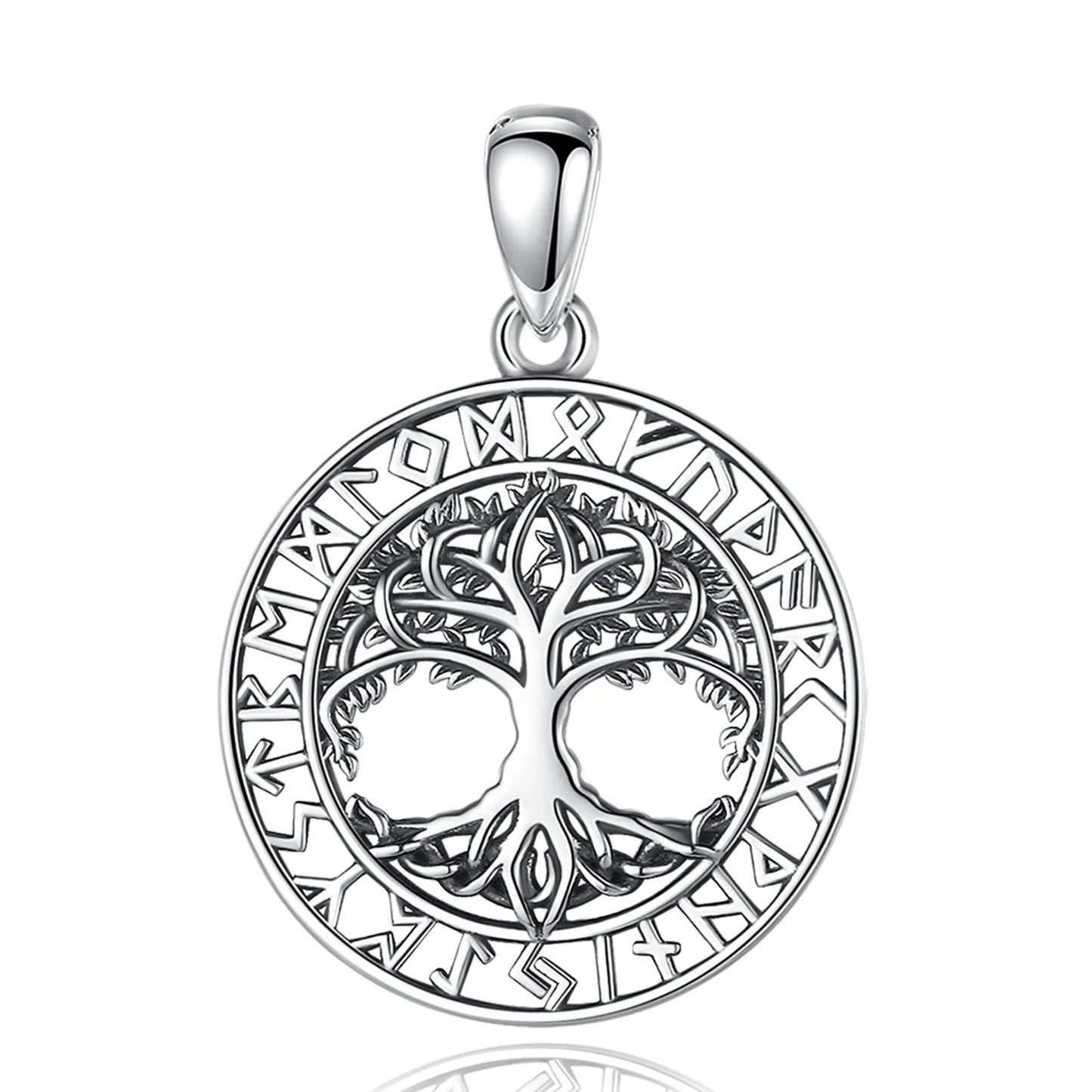 Video - Az Elder Futhark rúnákkal körülvett Yggdrasil (viking életfa) ezüst medál