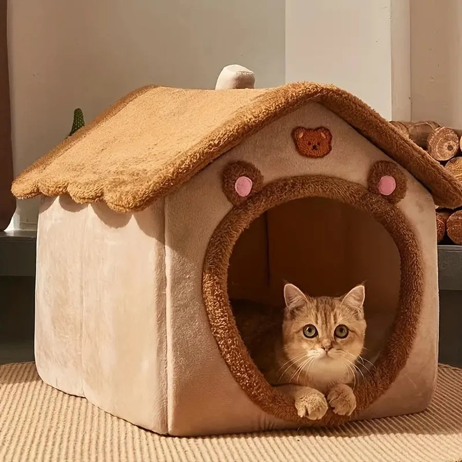 Spiri-Pet összehajtható mosható puha, meleg kisállat kuckó kistestű kutyák és macskák részére