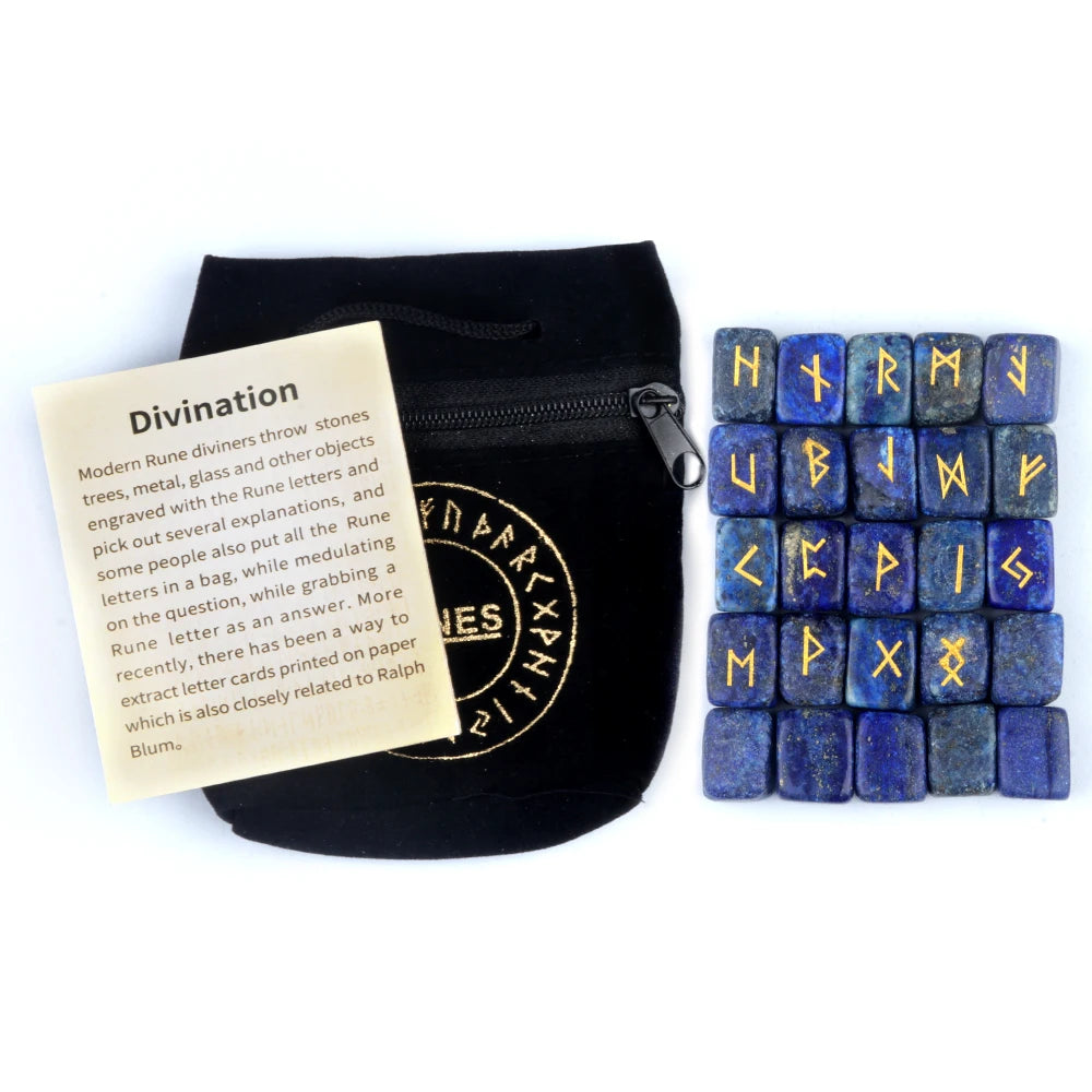 25 db-os Elder Futhark rúnakő készlet