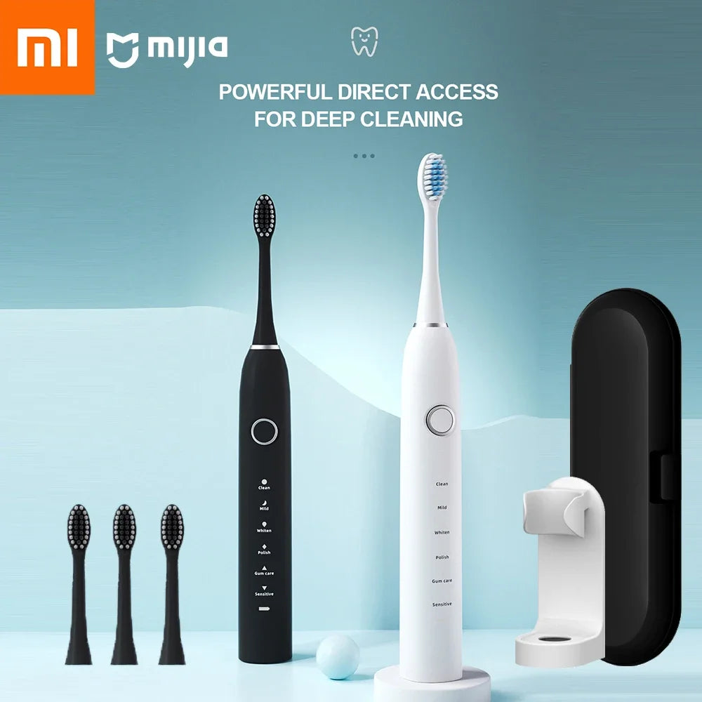 Xiaomi MIjia elektromos fogkefe IPX7 vízállósággal, ultraszonikus fogfehérítéssel, 6 féle időzített működési móddal