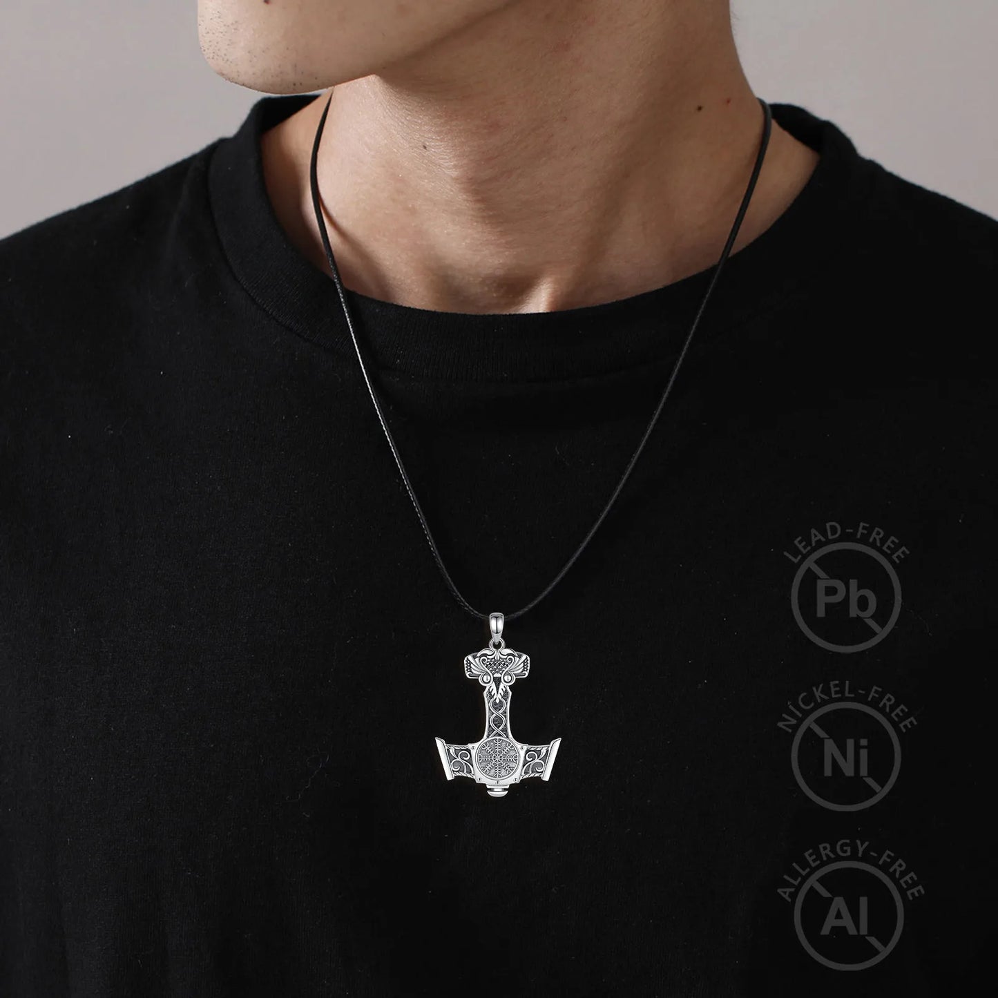 Thor kalapácsa (Mjölnir) ezüst medál 925 Sterling ezüstből