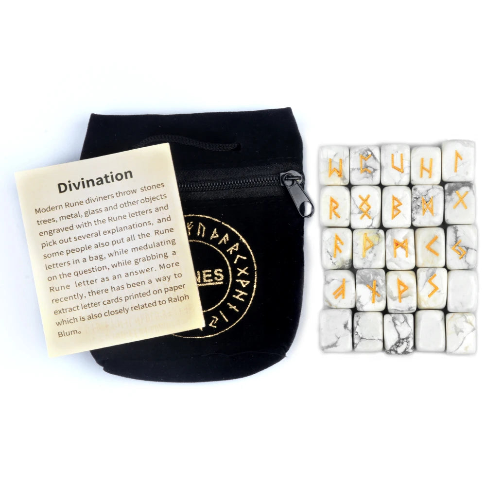 25 db-os Elder Futhark rúnakő készlet