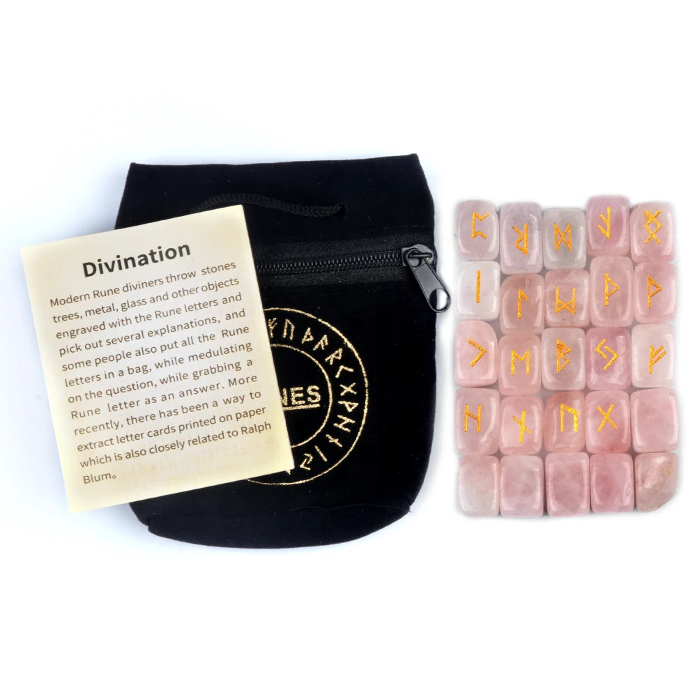 25 db-os Elder Futhark rúnakő készlet