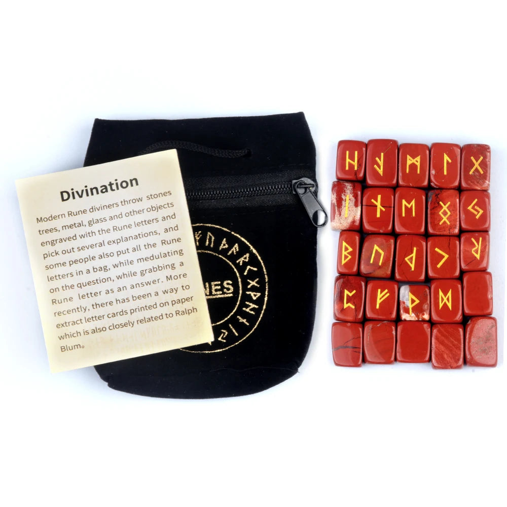 25 db-os Elder Futhark rúnakő készlet