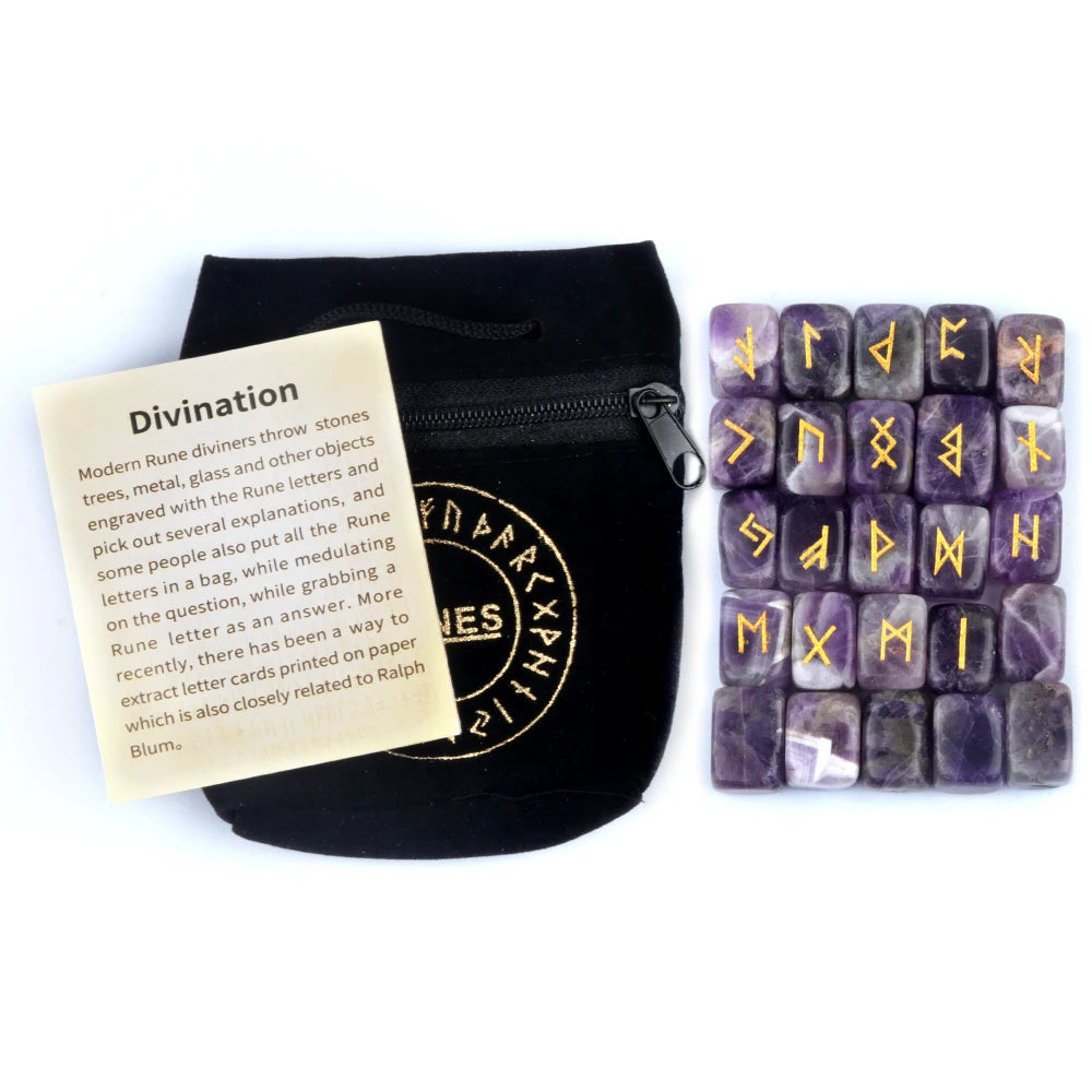 25 db-os Elder Futhark rúnakő készlet