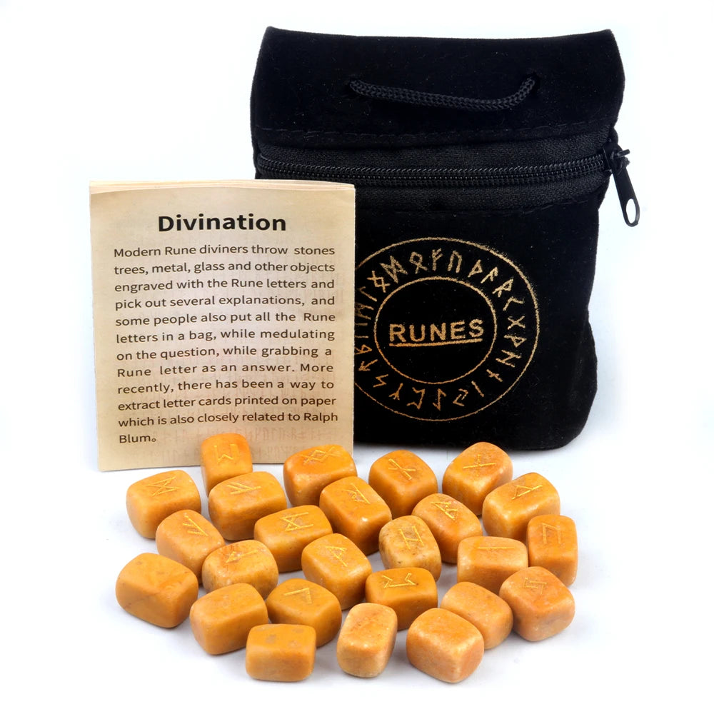 25 db-os Elder Futhark rúnakő készlet