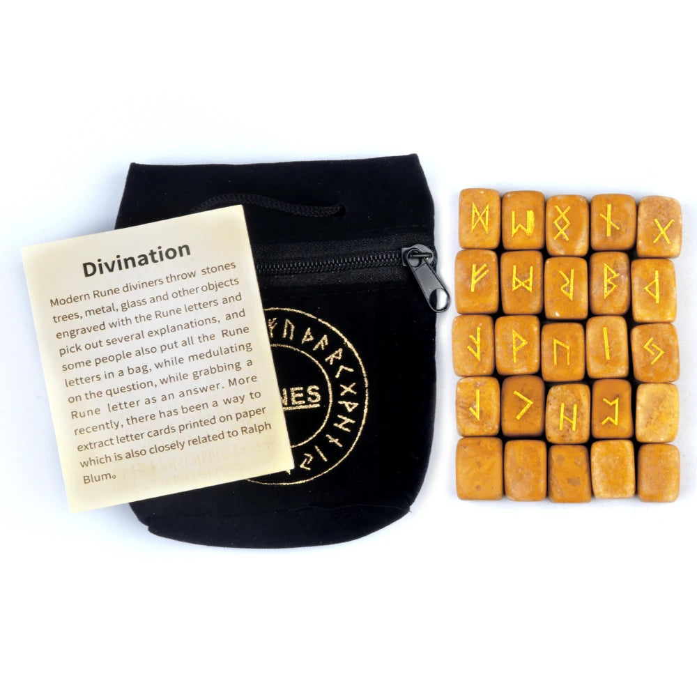 25 db-os Elder Futhark rúnakő készlet