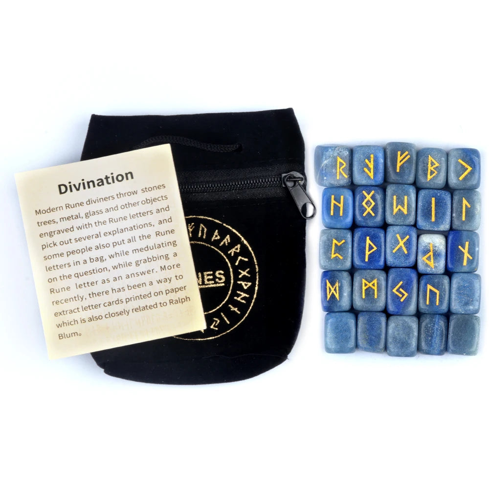 25 db-os Elder Futhark rúnakő készlet