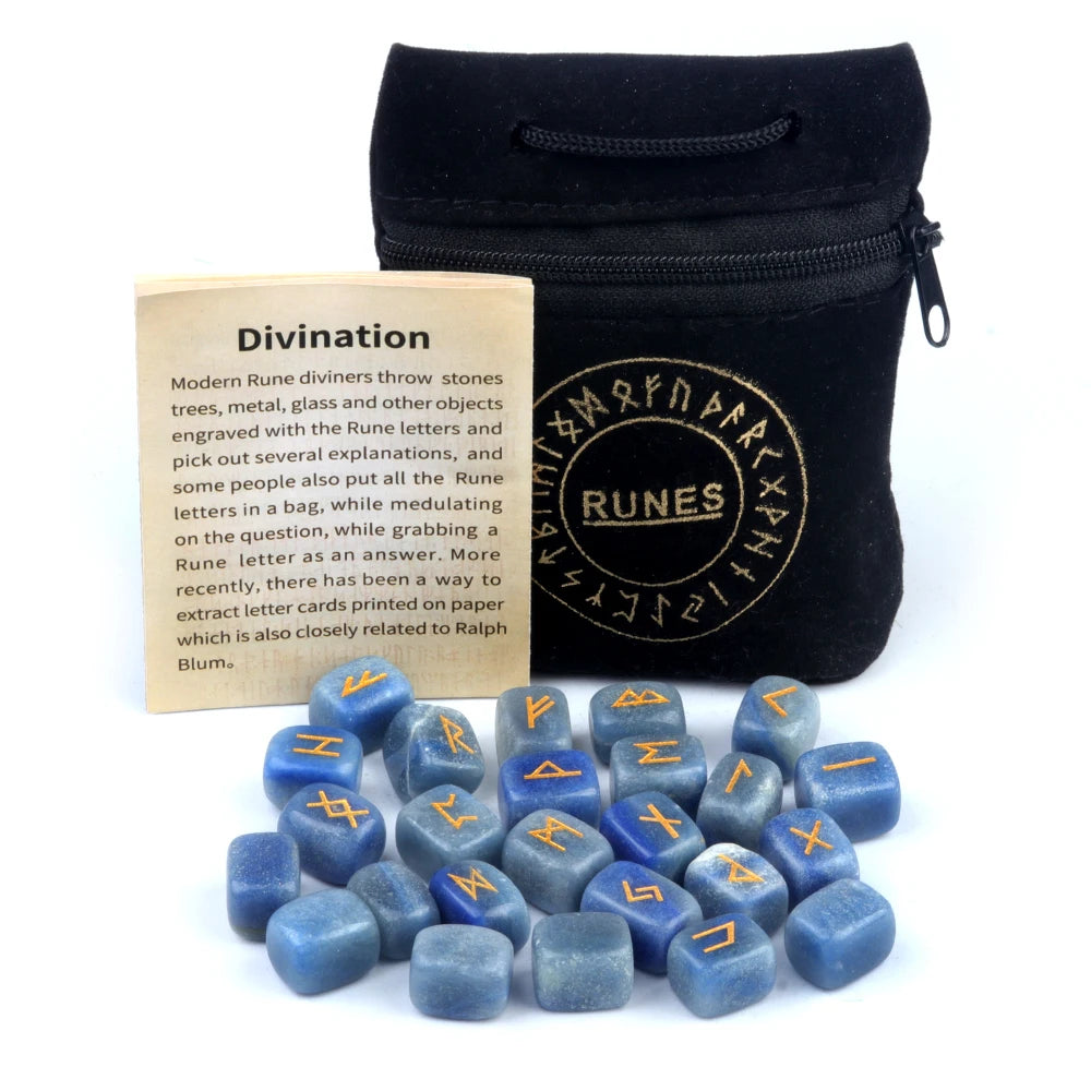 25 db-os Elder Futhark rúnakő készlet