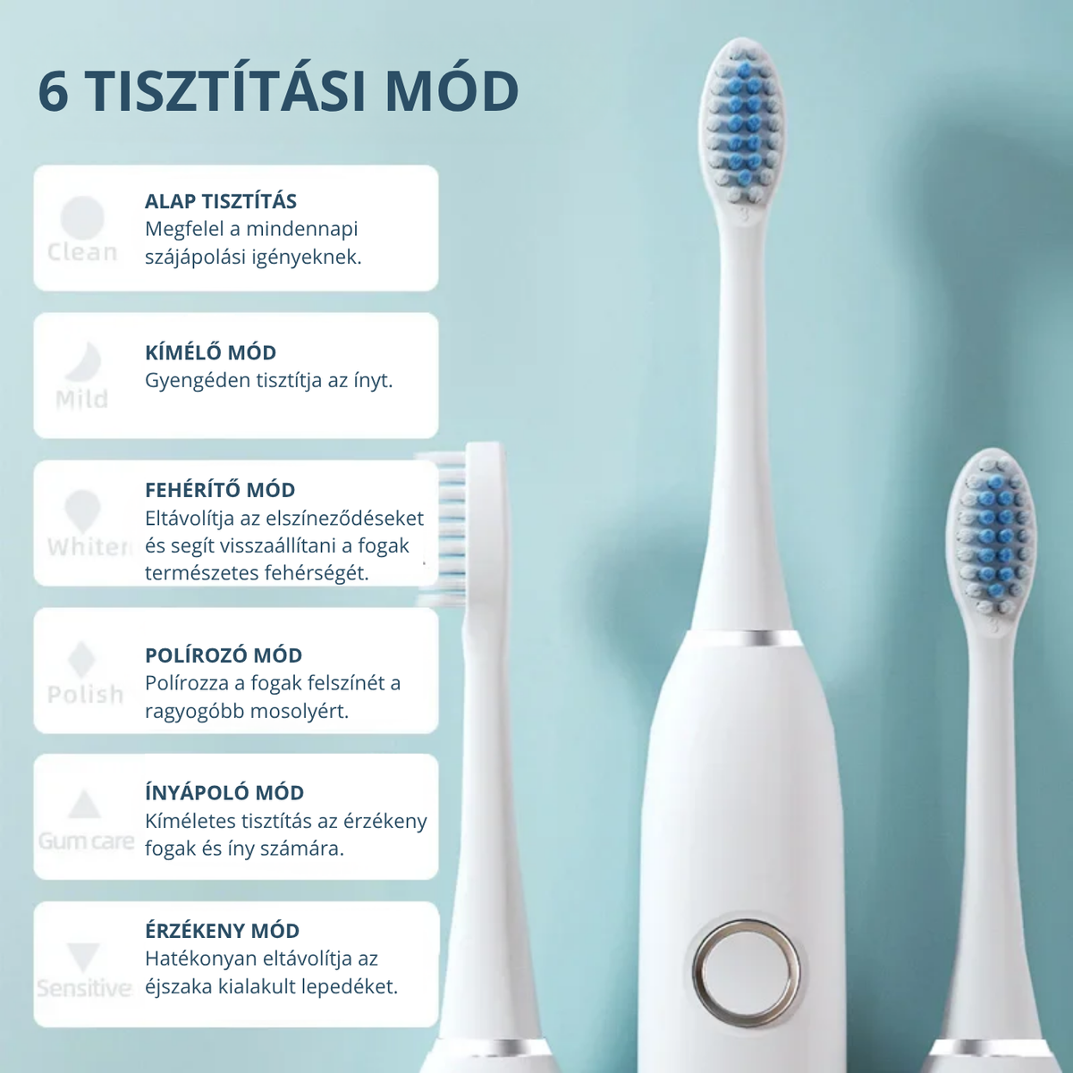 Xiaomi MIjia elektromos fogkefe IPX7 vízállósággal, ultraszonikus fogfehérítéssel, 6 féle időzített működési móddal