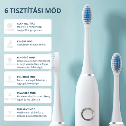 Xiaomi MIjia elektromos fogkefe IPX7 vízállósággal, ultraszonikus fogfehérítéssel, 6 féle időzített működési móddal