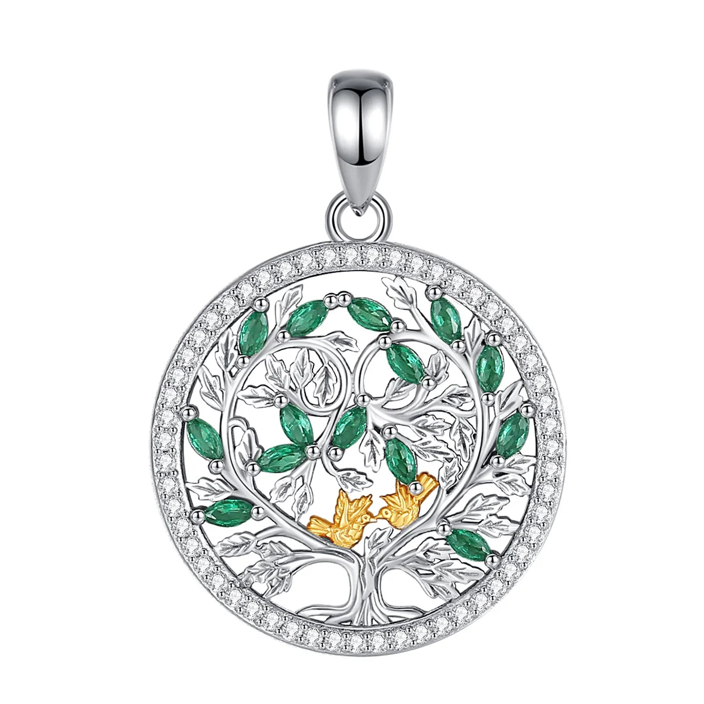 Zöld cirkónia kövekkel díszített 925 sterling ezüst medál