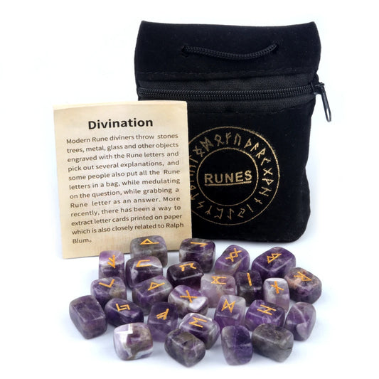 25 db-os Elder Futhark rúnakő készlet