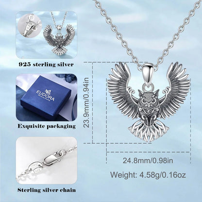 925 Sterling Ezüst bagoly medál