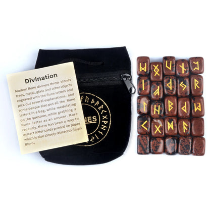 25 db-os Elder Futhark rúnakő készlet