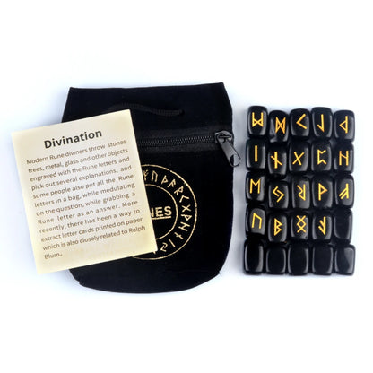 25 db-os Elder Futhark rúnakő készlet
