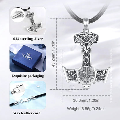 Thor kalapácsa (Mjölnir) ezüst medál 925 Sterling ezüstből