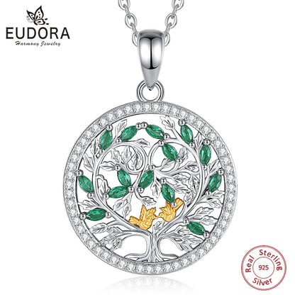 Zöld cirkónia kövekkel díszített 925 sterling ezüst medál