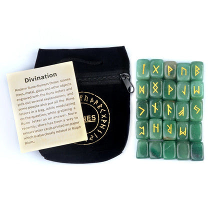 25 db-os Elder Futhark rúnakő készlet