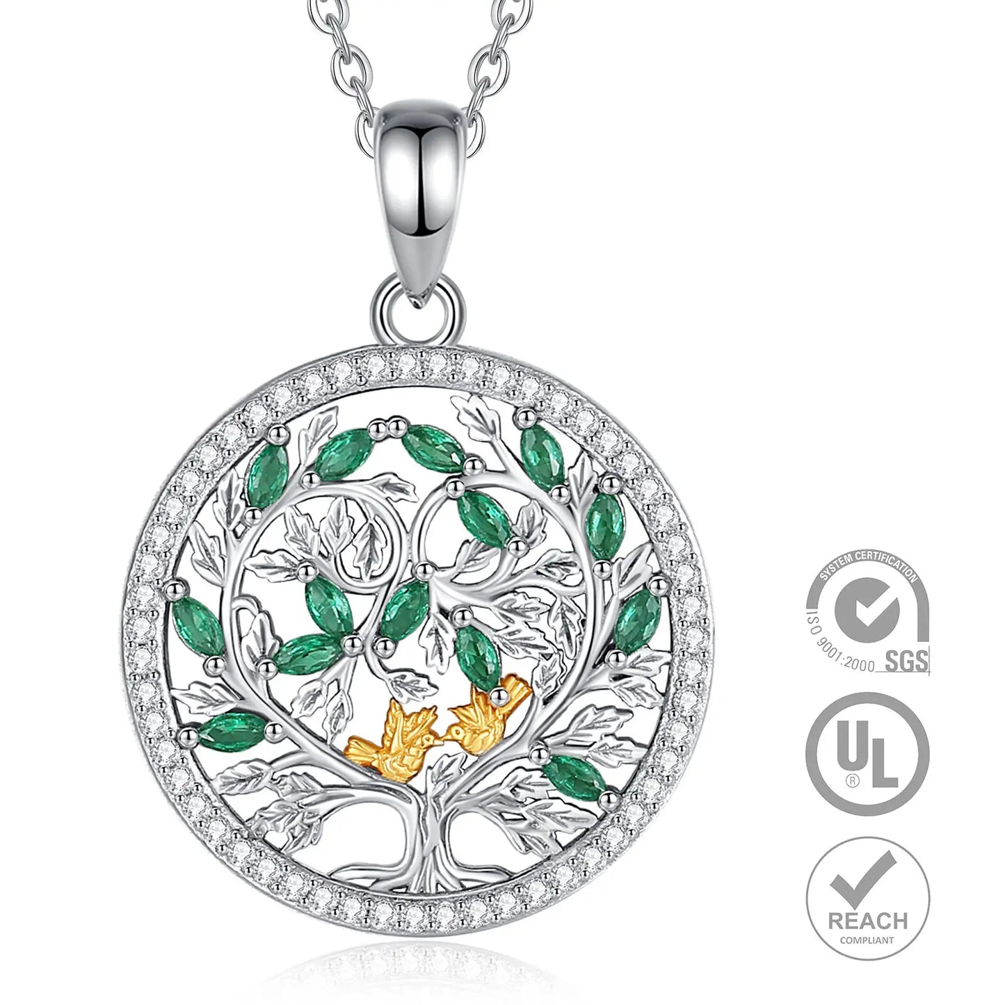 Zöld cirkónia kövekkel díszített 925 sterling ezüst medál