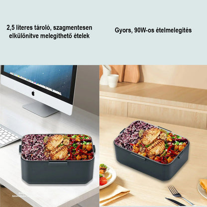 2.5 + 1 literes elektromos ételhordó doboz melegítő funkcióval